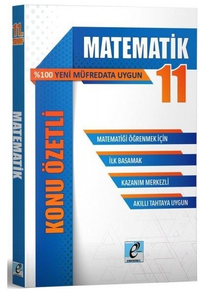 E-Kare 11. Sınıf Matematik Konu Özetli Soru Bankası Seti