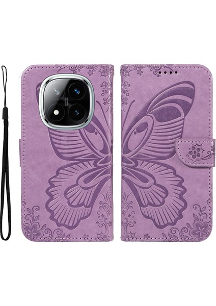 Xiaomi Redmi Note 14 Pro 5g-14 Pro+ 5g Kılıf Desenli Deri Cüzdan Kapaklı Telefon Kapağı-Gri (Yurt Dışından)