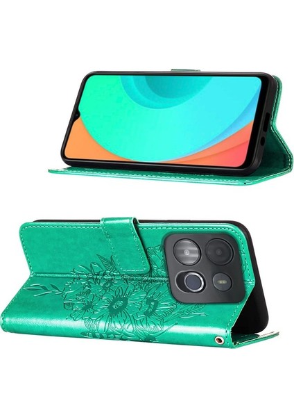 Smart 7 Için Kelebek Pu Deri Çevirmeli Cüzdan Stand Telefon Kılıfı - Mavi (Yurt Dışından)