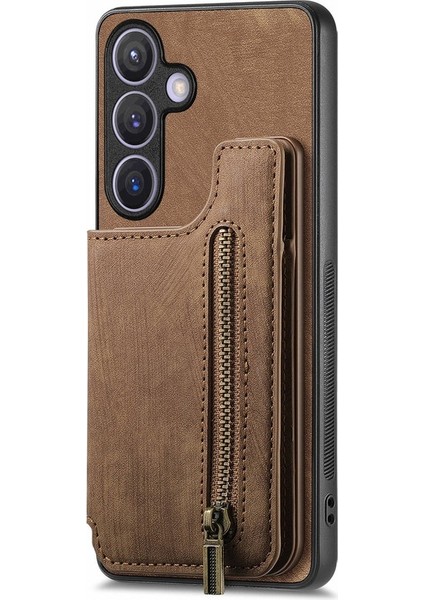 Samsung Galaxy S24 Cüzdan Kılıf Için Retro Pu+Tpu Çizilmez Stand Telefon Kabuk-Kahverengi (Yurt Dışından) indirimleri