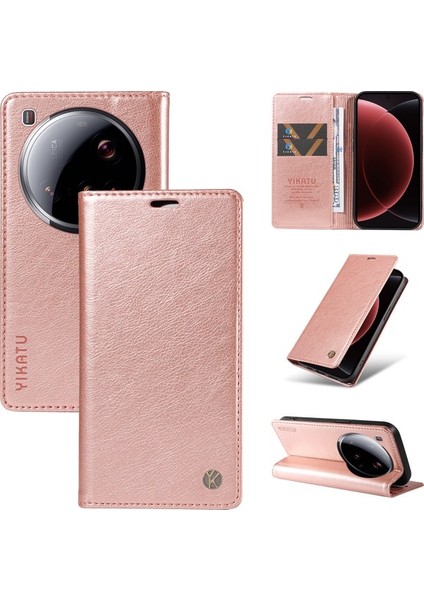Xiaomi 15 Ultra Litchi Doku Cüzdan Manyetik Kapatma Deri Telefon Kapağı (Yurt Dışından)