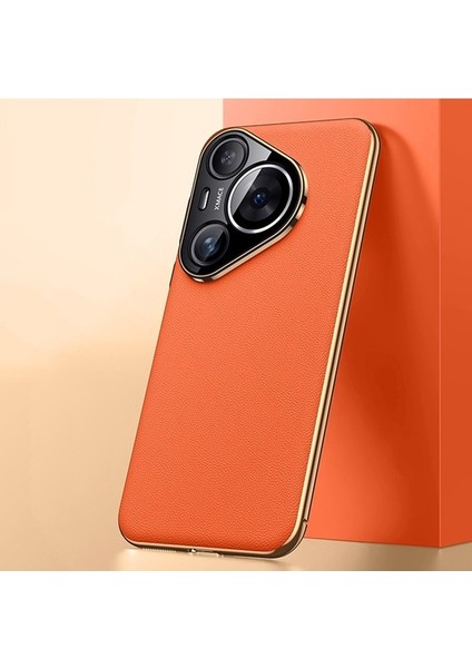 Huawei Pura 70 Için Düz Deri Telefon Kılıfı (Yurt Dışından)