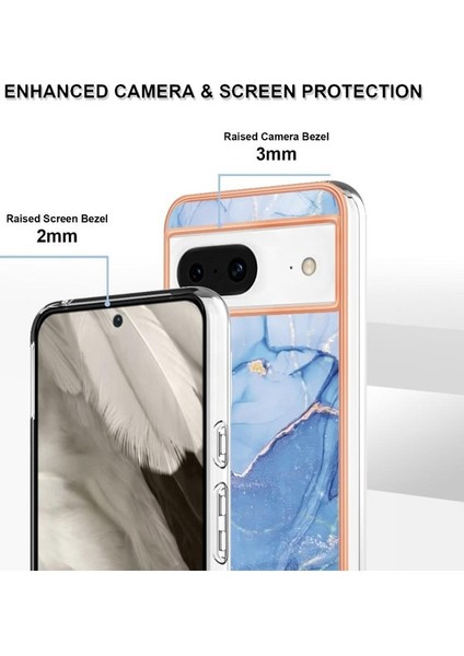 Google Pixel 8 5g Darbeye Dayanıklı Tpu Tampon Silikon Mermer ile Uyumlu (Yurt Dışından)