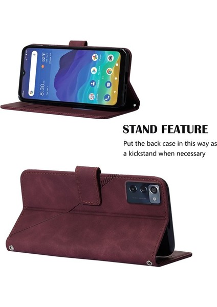 Consumer Cellular Zmax 5g Z7540 Için Kabartmalı Pu Deri Stand Cüzdan Telefon Kılıfı - Kırmızı (Yurt Dışından) fiyatları