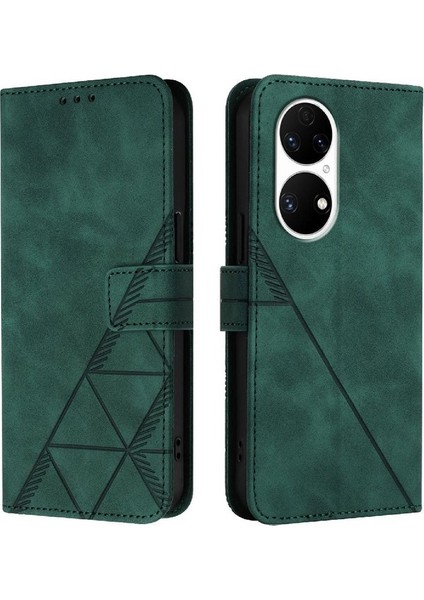 Huawei P50 Pro Kredi Kartı Tutucu Cüzdan Kapak Flip Folio Kitap Pu (Yurt Dışından)