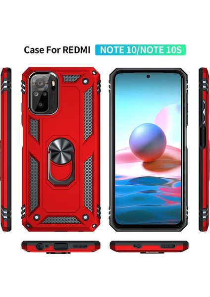 Xiaomi Redmi Note 10 4g/note 10S Için Çift Katmanlı Halkalı Standlı Kılıf (Yurt Dışından) modelleri