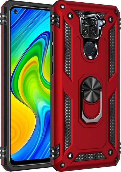 Xiaomi Redmi Note 9 Için Çift Katmanlı Halkalı Standlı Kılıf (Yurt Dışından)