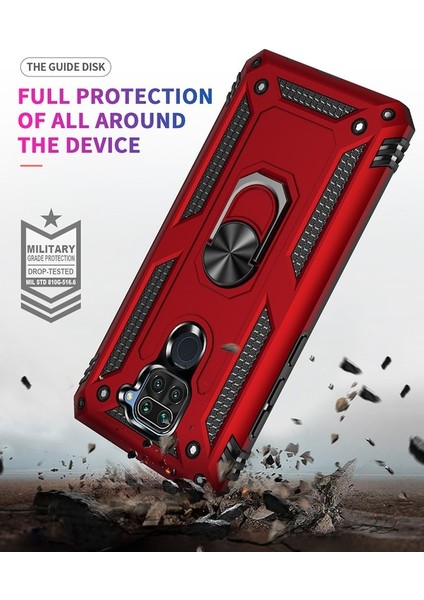 Xiaomi Redmi Note 9 Için Çift Katmanlı Halkalı Standlı Kılıf (Yurt Dışından)