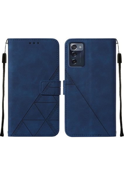 Consumer Cellular Zmax 5g Z7540 Için Kabartmalı Pu Deri Stand Cüzdan Telefon Kılıfı - Kırmızı (Yurt Dışından)
