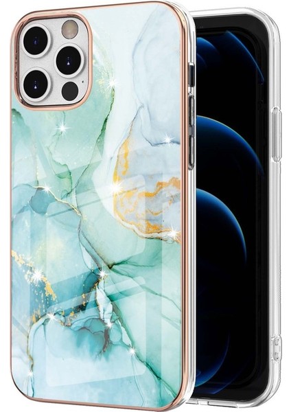 iPhone 12 Pro Max Için Mermer Desen Yumuşak Tpu Tampon Kılıf Kapak Turkuaz (Yurt Dışından) fiyatları