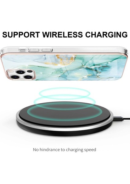 iPhone 12 Pro Max Için Mermer Desen Yumuşak Tpu Tampon Kılıf Kapak Turkuaz (Yurt Dışından) indirimleri
