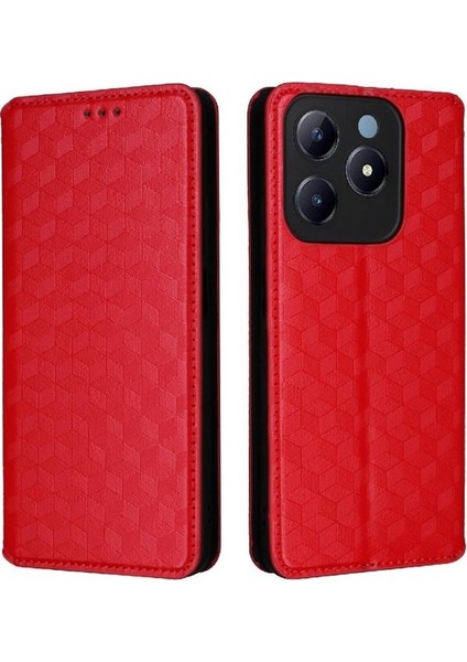 Realme C61 4g Cüzdan Manyetik Kapatma Için Flip Case 3D Desen Kart Yuvaları (Yurt Dışından)