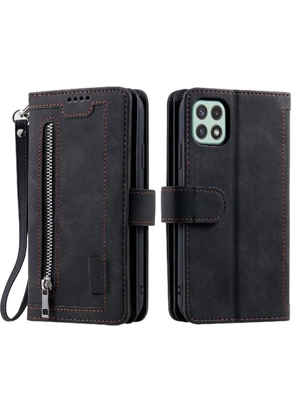 Samsung Galaxy A22 5g Cüzdan 9 Kart Yuvaları Stand Pu Için Flip Case (Yurt Dışından)