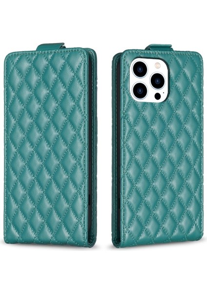 iPhone 15 Pro Max Dikey Flip Telefon Kapağı Pu Deri Baskılı Telefon Kabuğu (Yurt Dışından)