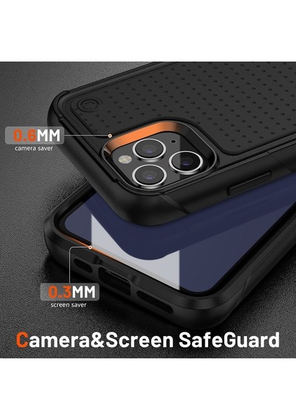iPhone 11 Pro Için Çift Katmanlı Sert Pc Yumuşak Tpu Telefon Kılıfı - Siyah (Yurt Dışından) fırsatları