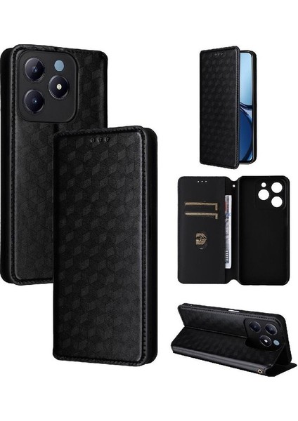 Realme C61 4g Cüzdan Manyetik Kapatma Için Flip Case 3D Desen Kart Yuvaları (Yurt Dışından)