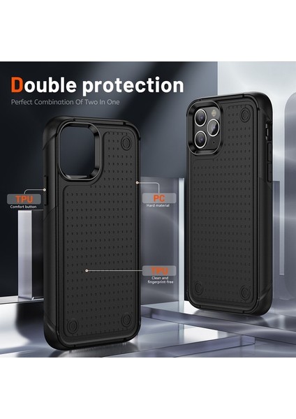 iPhone 11 Pro Için Çift Katmanlı Sert Pc Yumuşak Tpu Telefon Kılıfı - Siyah (Yurt Dışından) fırsatları