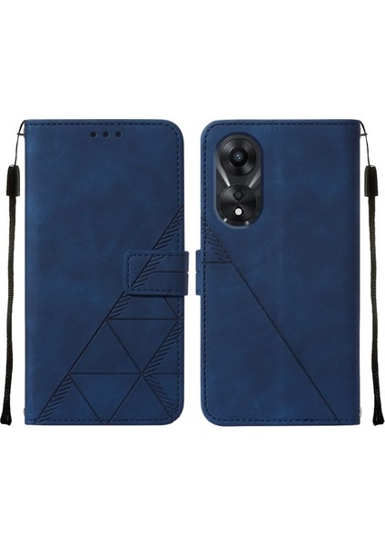 Oppo A78 5g / A58 5g Için Kabartmalı Pu Deri Stand Cüzdan Telefon Kılıfı - Mavi (Yurt Dışından) fiyatları