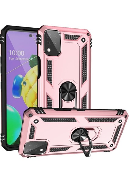 Lg K53 Için Çift Katmanlı Halkalı Standlı Kılıf (Yurt Dışından)