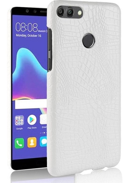 Huawei Y9 2018 Klasik Timsah Moda Kapak Için Şık Klasik Kılıf (Yurt Dışından)