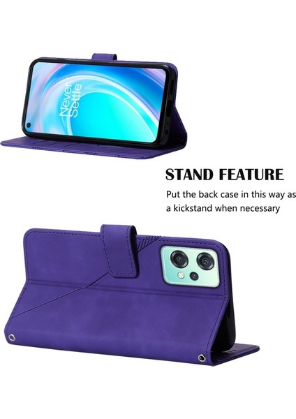 Nord Ce 2 5g Için Kabartmalı Pu Deri Stand Cüzdan Telefon Kılıfı - Mor (Yurt Dışından) modelleri