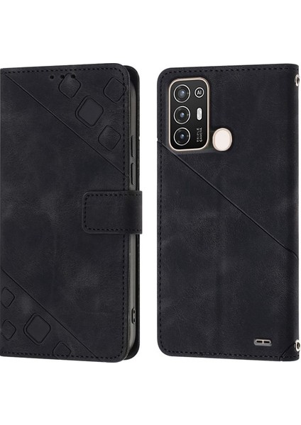 Blade A52 Için Deri Cüzdan Flip Stand Telefon Kılıfı - Siyah (Yurt Dışından)