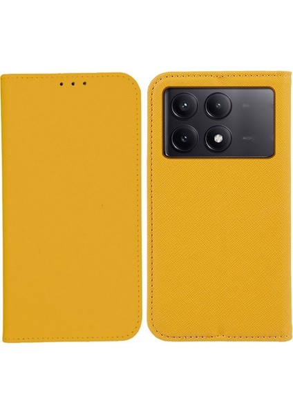 Xiaomi Poco X6 Pro 5g Çizilmez Telefon Kapağı Çapraz Doku Manyetik Kapanış Deri Stand Kılıfı (Yurt Dışından)