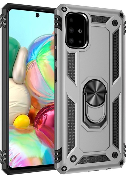 Samsung Galaxy A71 Için Çift Katmanlı Halkalı Standlı Shockproof Kılıf (Yurt Dışından)