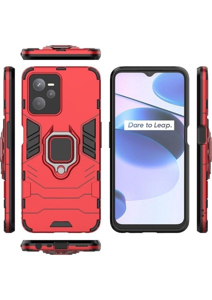 Realme C35 Darbeye Kapak Askeri Damla Koruma Stand Için Kılıf (Yurt Dışından)