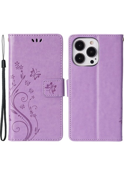 iPhone 15 Pro Max Cep Telefonu Kılıfı Pu Deri Cüzdan Kapak Stand Kayışı (Yurt Dışından)