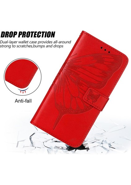 Find X5 Pro Için Kelebek Pu Deri Çevirmeli Cüzdan Stand Telefon Kılıfı - Kırmızı (Yurt Dışından) indirimleri