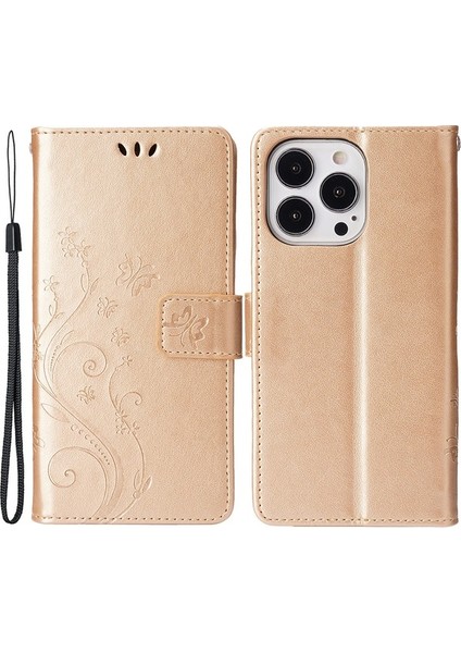 iPhone 15 Pro Max Cep Telefonu Kılıfı Pu Deri Cüzdan Kapak Stand Kayışı (Yurt Dışından)