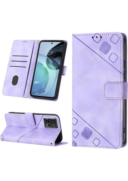Moto G72 Için Deri Cüzdan Flip Stand Telefon Kılıfı - Mor (Yurt Dışından) modelleri
