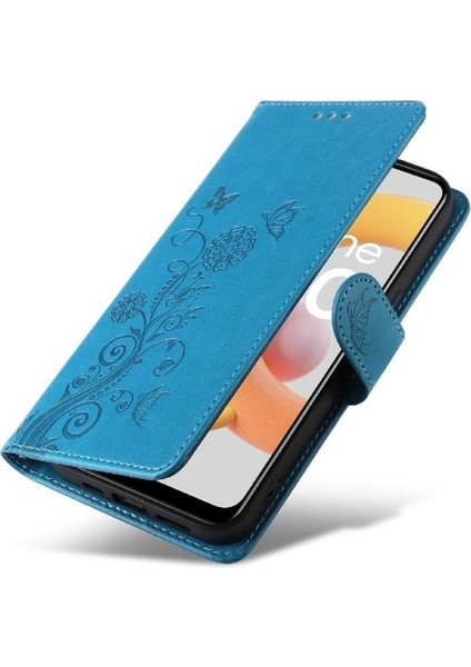 Realme C20 Çiçek Flip Kart Yuvaları Deri Için Flip Case (Yurt Dışından)