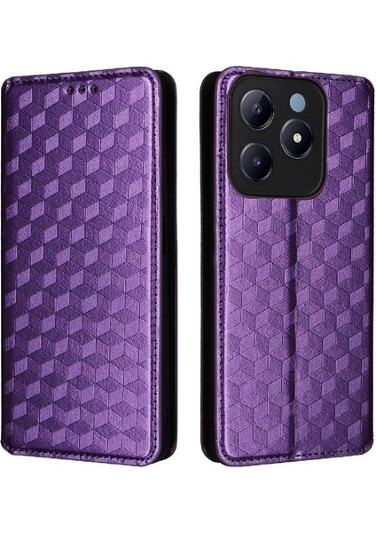 Realme C61 4g Cüzdan Manyetik Kapatma Için Flip Case 3D Desen Kart Yuvaları (Yurt Dışından)