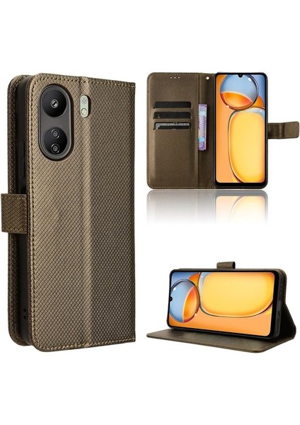 Xiaomi Redmi 13C Kart Tutucu Kapak Için Kılıf Stand Manyetik Cüzdan (Yurt Dışından)