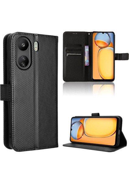 Xiaomi Redmi 13C Kart Tutucu Kapak Için Kılıf Stand Manyetik Cüzdan (Yurt Dışından)