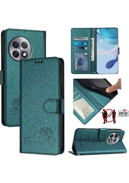 Oneplus Ace 2 Pro 5g Kedi Rfıd Kart Yuvası Tutucu Stand Cüzdan (Yurt Dışından)