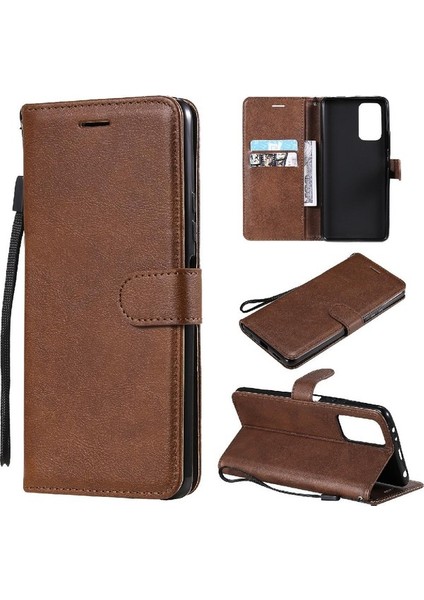 Xiaomi Redmi Not 10 Pro Için Flip Case Klasik Katı Renk Kart Yuvası ile (Yurt Dışından)