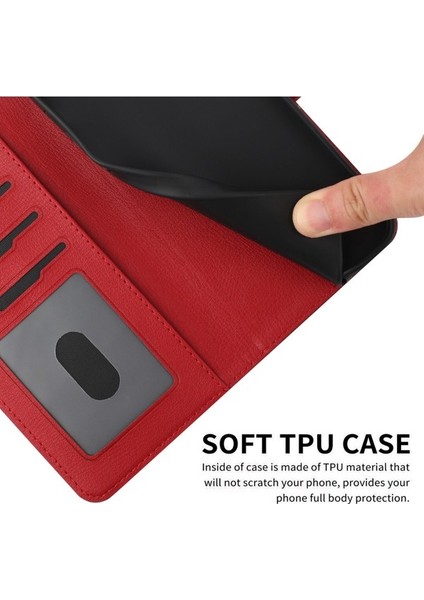 Apple iPhone 7 Plus/8 Plus Kart Tutuculu Deri Manyetik Folyo Kapak, Stand - Tpu Darbeye Dayanıklı Dayanıklı Koruyucu Telefon Kılıfı (Yurt Dışından)