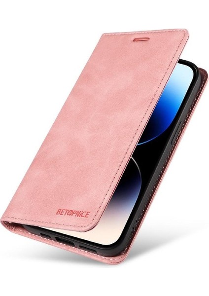 Iphone 15 Için Kılıf Pro Koruyucu Folyo Cüzdan Manyetik Pu Deri (Yurt Dışından)