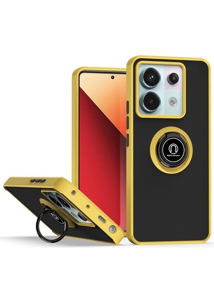 Xiaomi Redmi Note 13 Pro 5g Için Yüzük Stand Mat Sert Silikon Telefon Kılıfı - Mavi (Yurt Dışından)