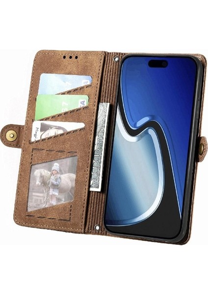 IPhone 15 Için Flip Case Artı Basit Iş Cüzdan Darbeye Kapak Çevirin (Yurt Dışından)