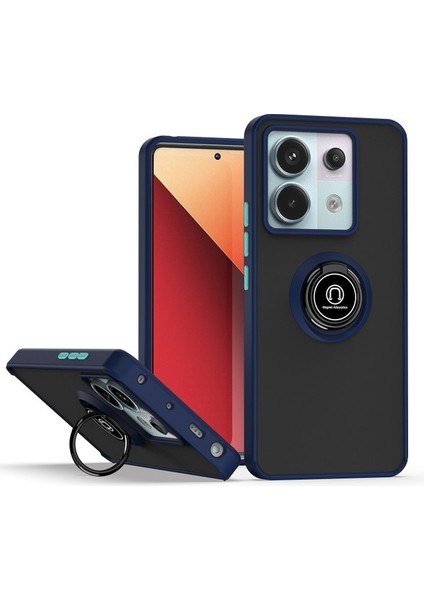 Xiaomi Redmi Note 13 Pro 5g Için Yüzük Stand Mat Sert Silikon Telefon Kılıfı - Mavi (Yurt Dışından) fiyatları