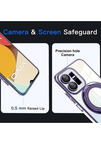 Vivo Y22S 4g / Y35 4g 2022 Yüzük Stand Telefon Kılıf Damla Kanıtı Pc+Tpu Kapağı Magsafe ile Uyumlu (Yurt Dışından) indirimleri