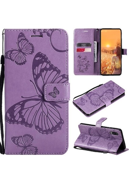 Samsung Galaxy A02 Için Flip CASE/M02 Pu Deri Darbeye Kapak ile Çevirin (Yurt Dışından)