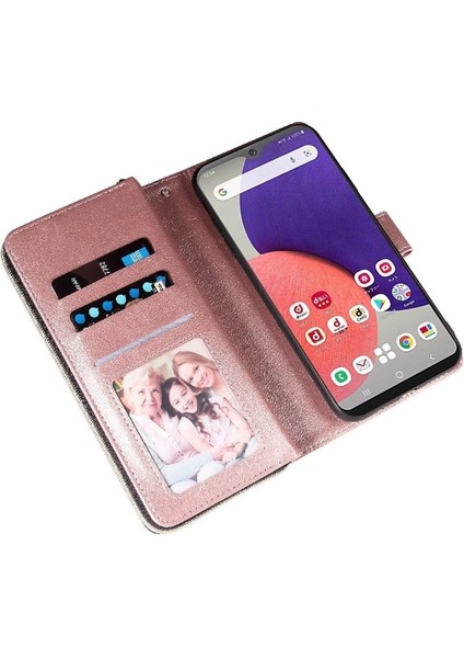 Samsung Galaxy A22E Fermuar Cep Kart Tutucu Cüzdan Kılıf 9 (Yurt Dışından)