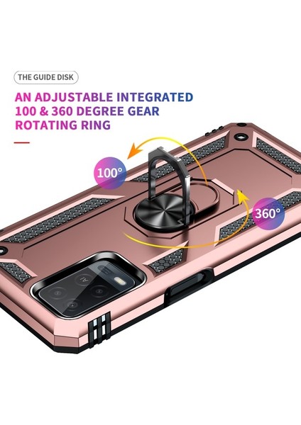 Oppo A54 4g Için Çift Katmanlı Ağır Askeri Sınıf Darbeye Halkalı Standlı Kılıf Rose Gold (Yurt Dışından) indirimleri