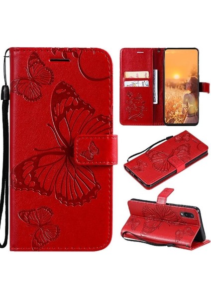 Samsung Galaxy A02 Için Flip CASE/M02 Pu Deri Darbeye Kapak ile Çevirin (Yurt Dışından)