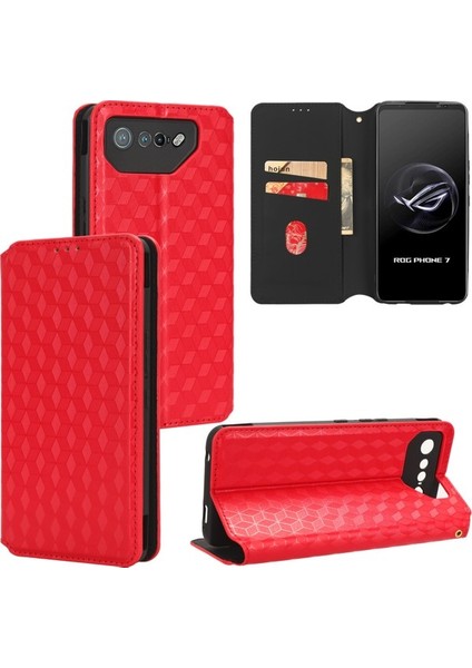 ile Uyumlu Asus Rog Phone 7 Telefon Kılıfı Cüzdan Hakiki Deri Darbeye Dayanıklı Tpu Kılıf Standı Dayanıklı Flip Kitap Katlanır Telefon Kılıfı (Yurt Dışından)